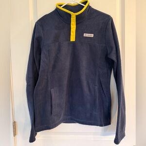 NWOT Columbia Blue Fleece with Yellow Trim
